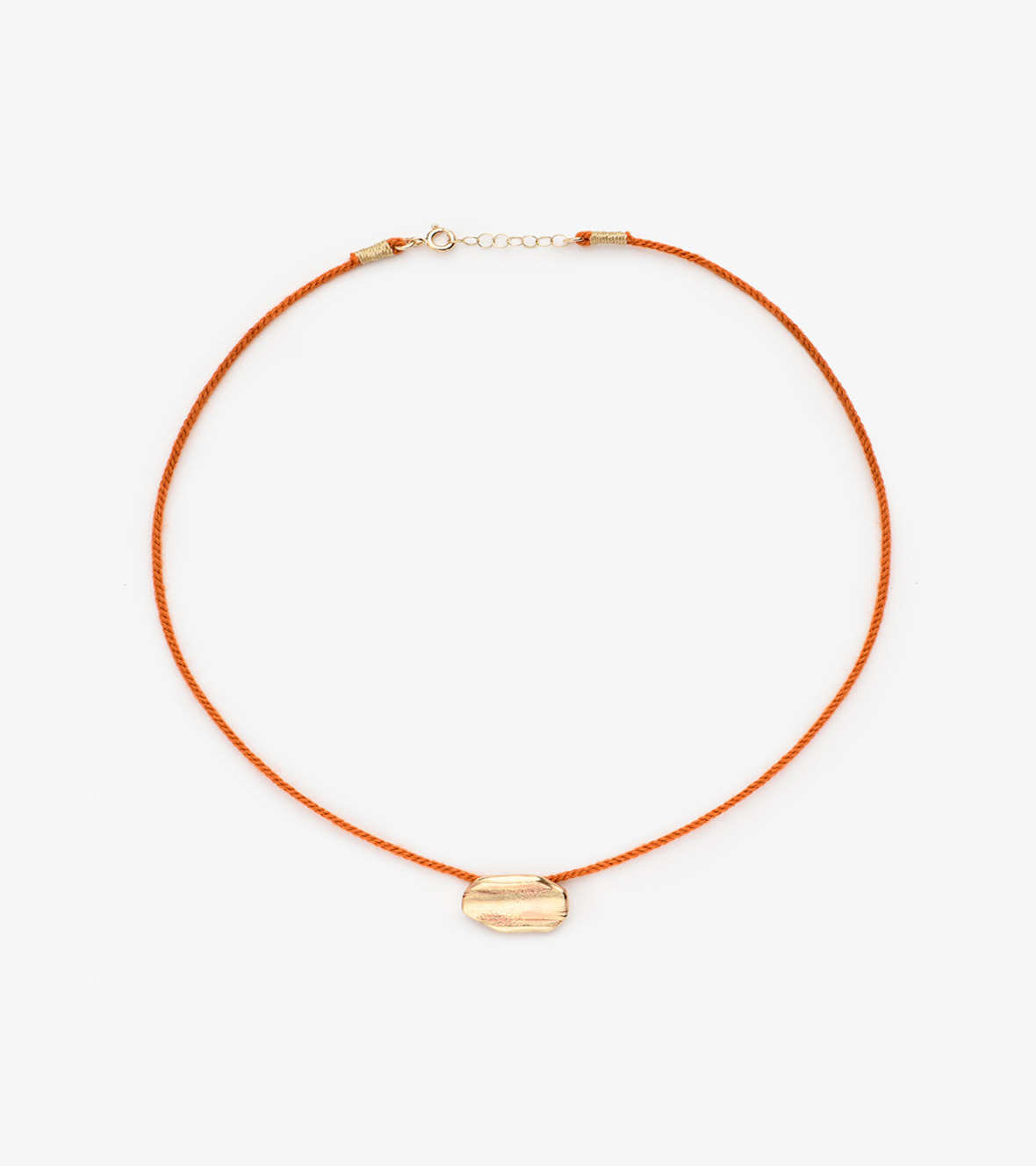Orange Short Cord Necklace IMMP22YO By Yannis Sergakis